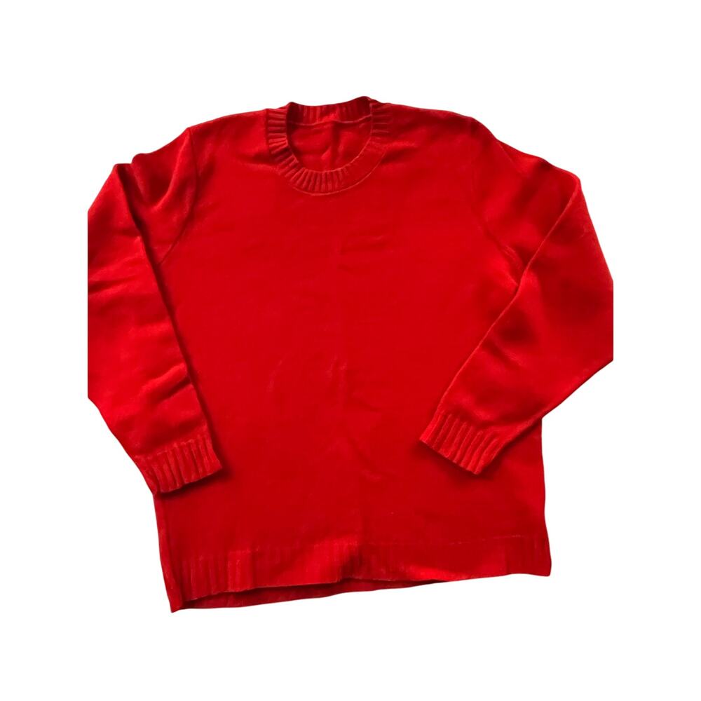 Handmade orange/red mens wool sweater